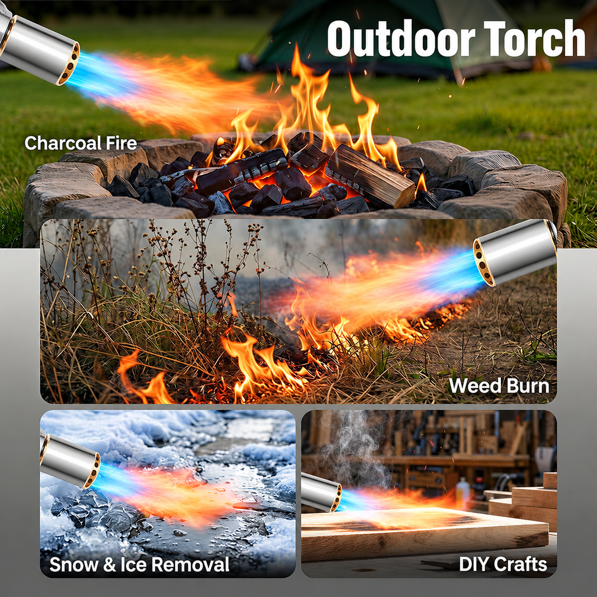 24" CSA Certified Propane Torch Gun 2462°F Adjustable Flame for BBQ